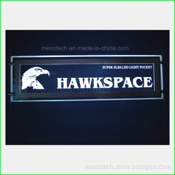 Window Display Rectangle Shape Acrylic LED Crystal Sign Board
